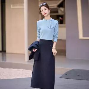 피로달 여성용 스커트 그레이 오피스룩 정장세트 봄가을 세트 슬림 조끼 럭셔리 3종 HO3