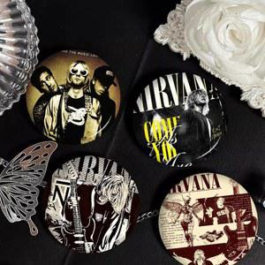 A N Nirvana 록 밴드 틴플레이트 소프트 버튼 핀 동물 아이콘 브로치 라펠 백팩 액세서리