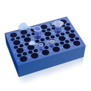 PCR 튜브용 듀얼 사이즈 알루미늄 냉각 블록(24+36 웰) - 재사용 가능한 0.2ml / 1.5ml 2ml 원심분리기 튜브 스 배스 쿨러, 컴팩트 랩 및 가정용