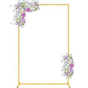 생일 파티 베이비 샤워 기념 장식을 위한 6피트 4피트 웨딩 아치 배경 골드 스퀘어 스탠드 금속 풍선 직사각형 프레임