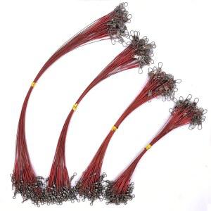 PISCORUSH 50pcs 낚시 와이어 리더 나일론 코팅 낚싯줄 트레이스 루어 리더, 회전 및 스냅 스테인리스 스틸 태클