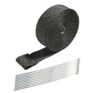 SCUARI 모터사이클 배기 파이프용 히터 적합 블랙 헤더 실드 모터사이클에 액세서리 키트 50피트 2인치 자동차 파이프 히트