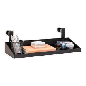 Mind Reader 걸이식 칸막이 선반, 사무실 또는 가정용 금속 보관 정리함, 길이 51 4cm 20 25인치 x 너비 17 8cm 7인치 , 블랙