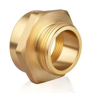 아쿠아NPT 소화전 호스 어댑터, 1-1/2인치 NST( ) 수컷 x 2인치 NPT 암컷 육각 니플 연결 피팅, 황동 수도 장비 커넥터(2인치 1.5인치 NST 수컷)