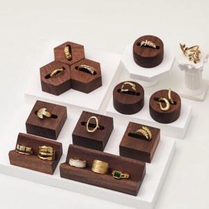 호두나무 보석대 원목 반지 진열대 발렌타인데이 프로포즈 디스플레이