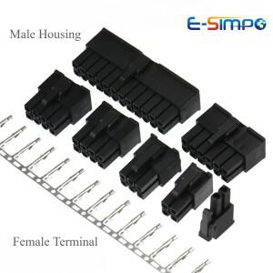 10 세트 4.2mm 5557 검정색 자동차 와이어 커넥터 남성 쉘 + 여성 터미널 PC/컴퓨터 그래픽 카드 PCI-E 전
