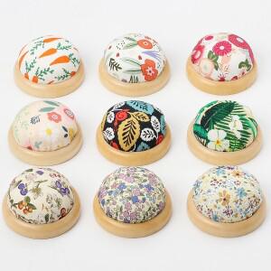 호박 모양의 바늘 핀쿠션 바느질 핀 액세서리 나무 스탠드와 홀더 DIY 공예 봉제 용품