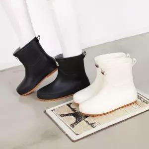 [옷자락]여자 장마철 필수 미끄럼방지 발목 고무 숏 레인부츠