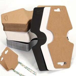 50pcs 접이식 빈 크래프트 패키지 디스플레이 카드 DIY 목걸이 팔찌 귀걸이 헤어 밴드 행 태그 쥬얼리 만들기 용품