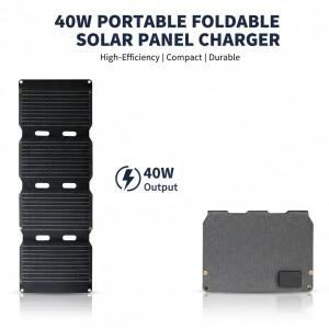 USB 포트가 있는 40W 휴대용 접이식 태양광 패널 키트  단결정 충전기  파워 뱅크  카라반 캠핑 및 비상용