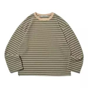 [로아드로아]스트라이프 레이어드 긴팔티셔츠 (카키)