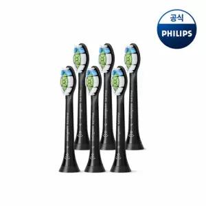 PHILIPS 필립스 소닉케어 W 옵티멀 화이트 칫솔모 블랙 6개입 HX6066/91