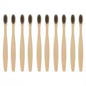 [반려] 블랙 청결 10개 구강 칫솔 도구 대나무