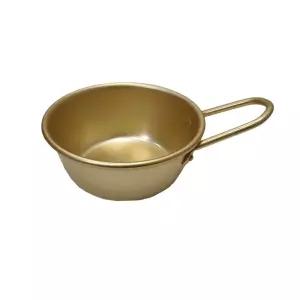 양은 손잡이 막거리잔 술잔 소형 400ml 막잔 술잔 양은 알루미늄 노란술잔