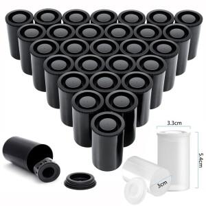 10-50피스 35mm 플라스틱 빈 검정/흰색 병 필름 캔 캐니스터 컨테이너 카메라 릴 보관 케이스