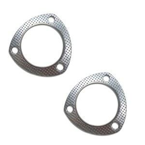 플라이건 PCS 자동차 배기 스테인리스 교체 개스킷 3홀 스틸 모델 실버 고온 대부분의 인터페이스 액세서리 3인치 파이프 플랜지 머플러 저항 개스킷 개조