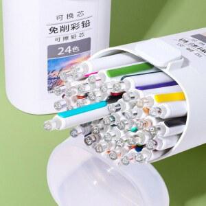 날카롭지 않은 색연필 교체 연필 색상 기반 18 리필 12 24 기계식 36 가능 기름