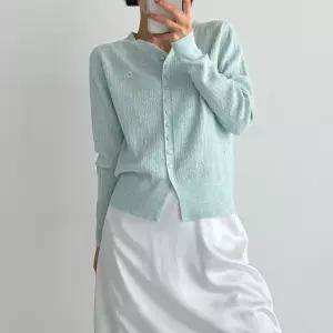 [옷자락]여자 플라워 자수 파스텔 꽈배기 골지 봄니트 가디건