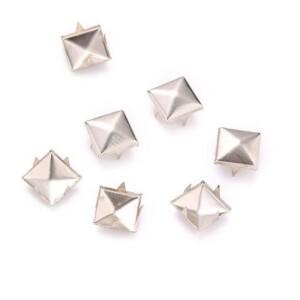 300개입 사각 리벳  스틸제 은색  4발톱/프롱  가죽용  맥세이프하고 내마모성  설치 용이