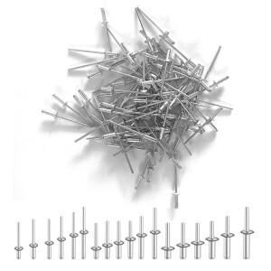 20피스 알루미늄 블라인드 리벳 M3.2 M4.8 시트 강스틸 맨드릴 배기 용 돔 헤드 팝