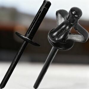 풀블랙 페인트 알루미늄 트리플라이드 블라인드 리벳 대형 플랜지 벌브 자동차 내부 장식용