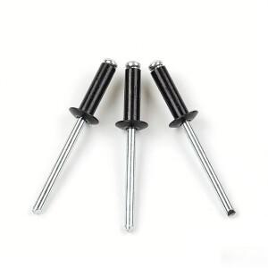 검정색 도색된 돔 헤드 블라인드 리벳 50개 RAL9005 컬러 팝 알루미늄 스틸 건축용 패스너 하드웨어