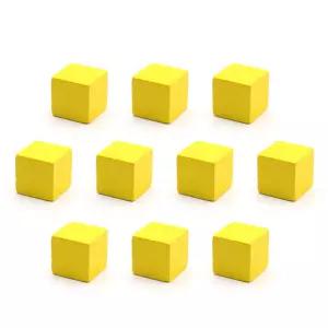 10개입 3x3cm 미니 큐브/노랑 블럭 쌓기 주사위 재료