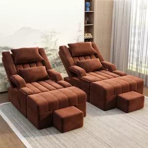 마사지 전동 다기능 의자 쇼파 10.브라운 안마 페디소파 (팔걸이 패브릭 수동 없음)