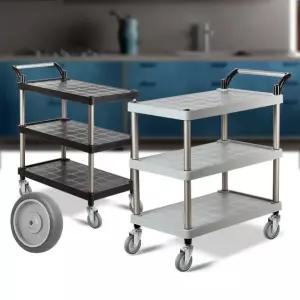 3단 트롤리 주방트롤리 웨건 회색바퀴 무빙카트 플라 hBU4+9Jnf