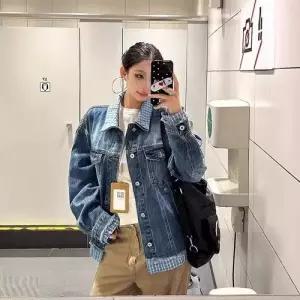 여성용 청 봄 코트 자켓 프렌치 재킷 이른 슬림핏 BE1