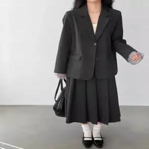 여성용 회색 망사 캐주얼 자켓 강좌 정장 코트 MF1