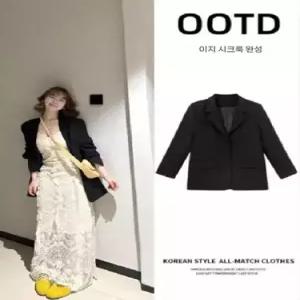 여성용 검정 캐주얼 봄 자켓 코트 정장 MF1