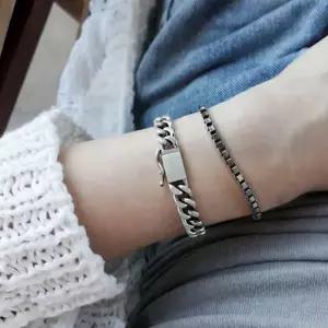 데일리 여성 실버 팔찌 볼드 실버 버클 팔찌 체인 선물