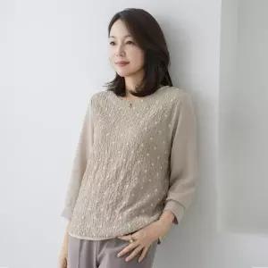 [마담4060]엄마옷 마담4060 자가드엠보블라우스 중년여성 데일리 블라우스 -RBL260300