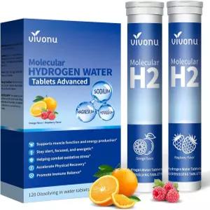 전해질과 마그네슘 복합체가 포함된 비보누 수소수 정제 비타민 C D 2가지 맛 팩 오렌지 라즈베리 빠른