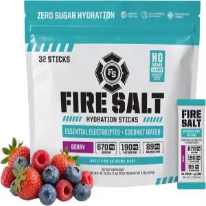 파이어 사이언스 소금 수화 스틱 전해질 및 코코넛 워터 마그네슘 칼륨 나트륨 무설탕 이동 중 일회용 팩