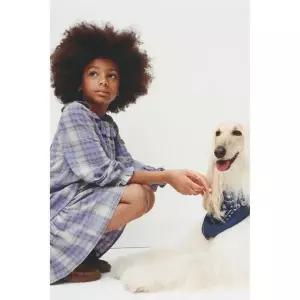 ZARA 체크 핀턱 원피스 - 그레이 / 블루 {WLM}