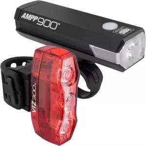 CATEYE AMPP ViZ USB 충전식 자전거 라이트 콤보 키트 - IPX4 방수 고광도 옵티큐브TM LED 헤드라이트 주간