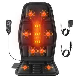 SLOTMORE 열이 있는 의자용 진동 백 마사지기 8 진동이 의자 마사지 패드 용 시트 쿠션 직장인 및 가족용 사무실 가정 여행 시 피로 기능이