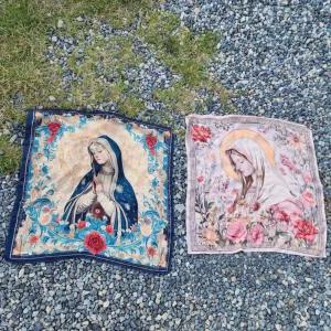 천주교 성모 마리아 성물 새틴 스카프 VHD6+8OSV