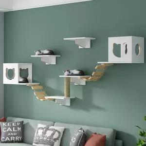 고양이 둥지 점프 스트링보드 벽고정 놀이터 캣타워