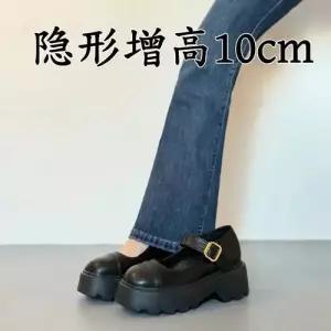 여성용 메리제인 일자 양가죽 화 슬림핏 스트랩 통굽 하이힐 속가보시 펌프스 OP5