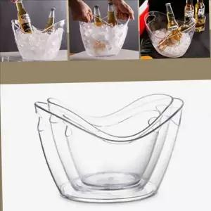 [셀러에이드]투명 아이스 버킷 12l 휴대용 캠핑 아이스 버킷 샴페인 와인