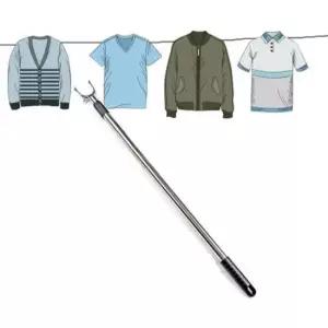 [JED] 행거 스틱 스테인리스 집게 옷걸이봉 가제트팔 벽걸이 세탁소 막대