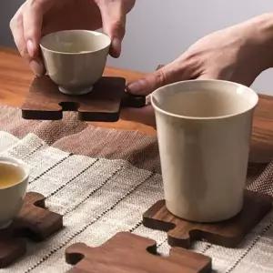 퍼즐 받침대 냄비받침 7059A 티코스터 원목 우드 찻잔 냄비받침 찻잔받침