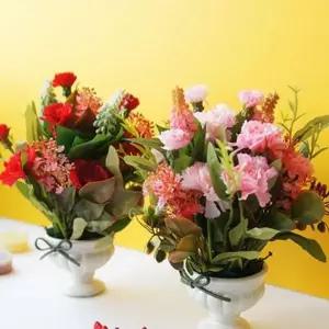 [셀러에이드]미니 조화화분 카네이션 화분 소형 2컬러 인테리어 화분