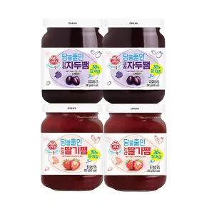 오뚜기 LIGHTJOY 당을줄인 논산딸기쨈 290G 2개 + LIGHTJOY 당을줄인 김천자두쨈 290G 2개