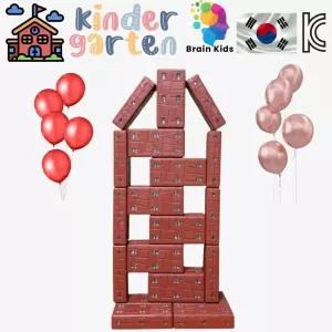 두뇌발달 말랑말랑 회전 자석 빨간벽돌 블록 16cm 48p KC인증 어린이집 청각