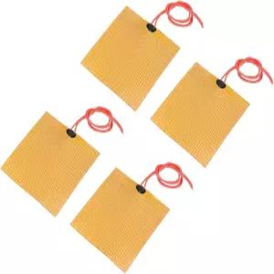 메카닉시 히터 필름 히팅 플레이트 12V 25W 폴리이미드 히트 패드 소자 일정 x 온도용 4팩 100mm PI 접착