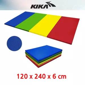 키카 국산 친환경 칼라 타포린 4단 접이식 체육매트 120x240x6cm 놀이매트